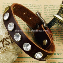 2015 new super good quality leather bracelet Korean version of the retro diamond bracelet leather bracelet PH786